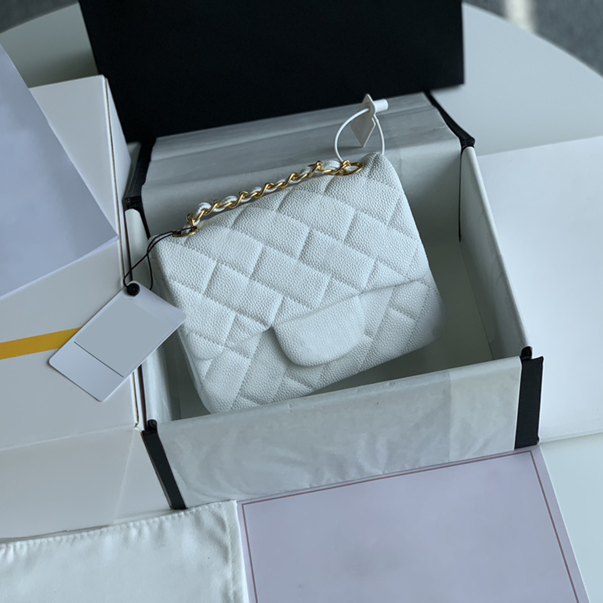 Top Tier Quality Womens Bags Classic Quilted Square Flap Purses Luxury Mini Size 17cm Clutch Handbag Real Leather Gold Chain Crossbody Shoulder Bags Wallets With Box, Contact us
Top Tier Quality Womens Bags Classic Quilted Square Flap Purses Luxury Mini Size 17cm Clutch Handbag Real Leather Gold Chain Crossbody Shoulder Bags Wallets With Box, Contact us