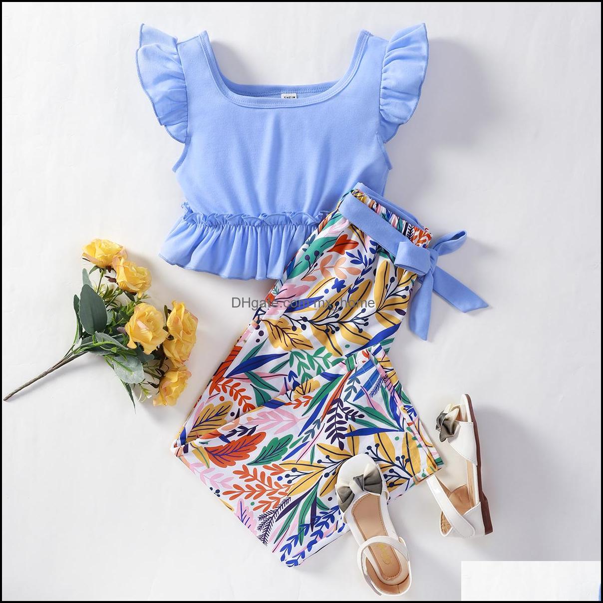 Clothing Sets Baby Kids Baby Maternity Girls Outfits Children Flying Sleeve Tops Leaf Print Pant Dh8Ha, Sky blue
Clothing Sets Baby Kids Baby Maternity Girls Outfits Children Flying Sleeve Tops Leaf Print Pant Dh8Ha, Sky blue