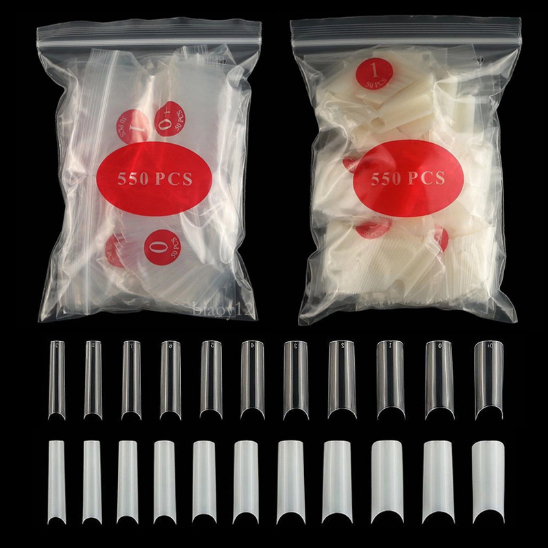 550x Extra Long C Curve Straight Square False Nail Tips Acrylic Half Fake Nails Transparent Natural Color 11 different sizes Perfect For Decoration, Multi
550x Extra Long C Curve Straight Square False Nail Tips Acrylic Half Fake Nails Transparent Natural Color 11 different sizes Perfect For Decoration, Multi