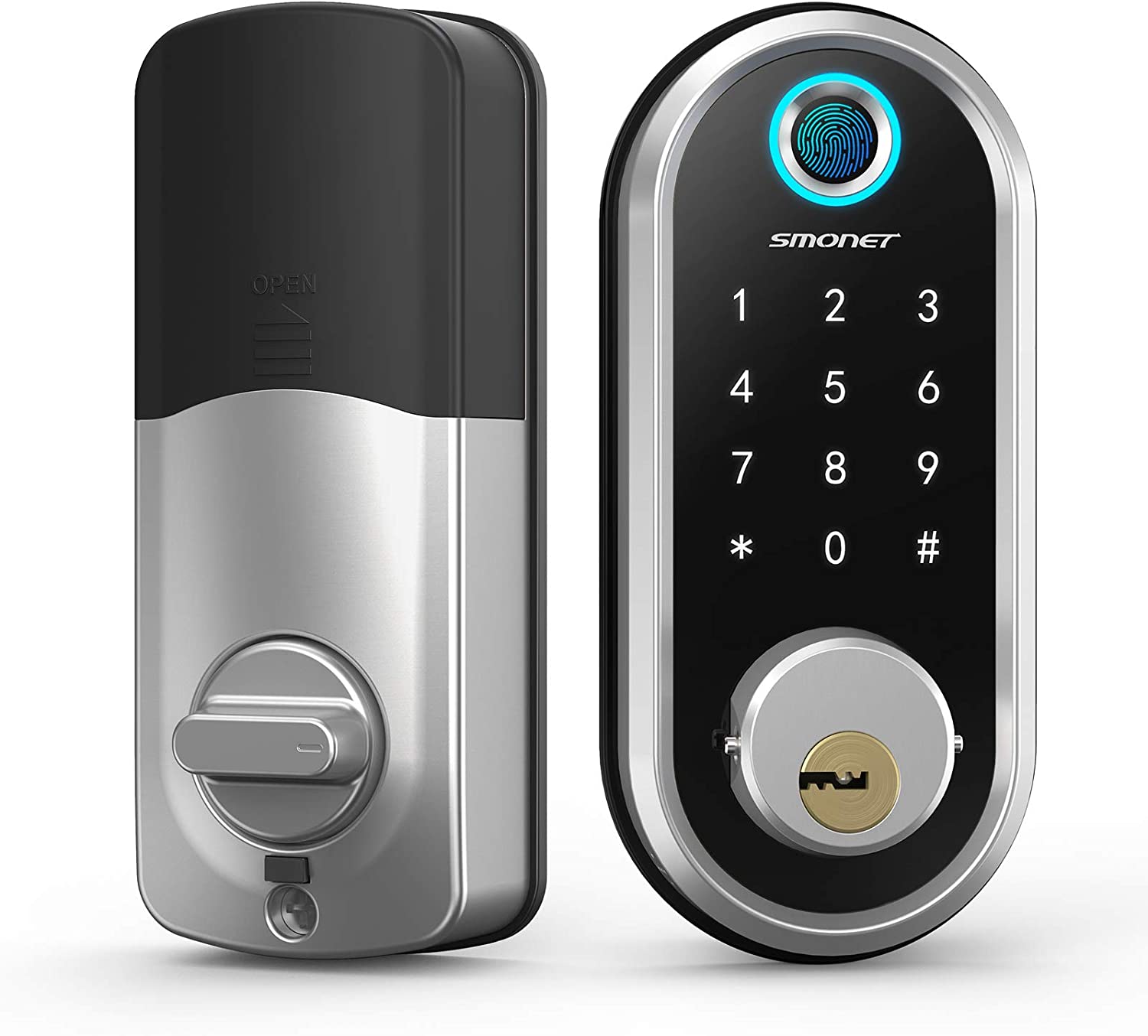 Smart Lock Fingerprint Electronic Deadbolt with Keypad Bluetooth Keyless Entry Door Locks for Homes and Hotel