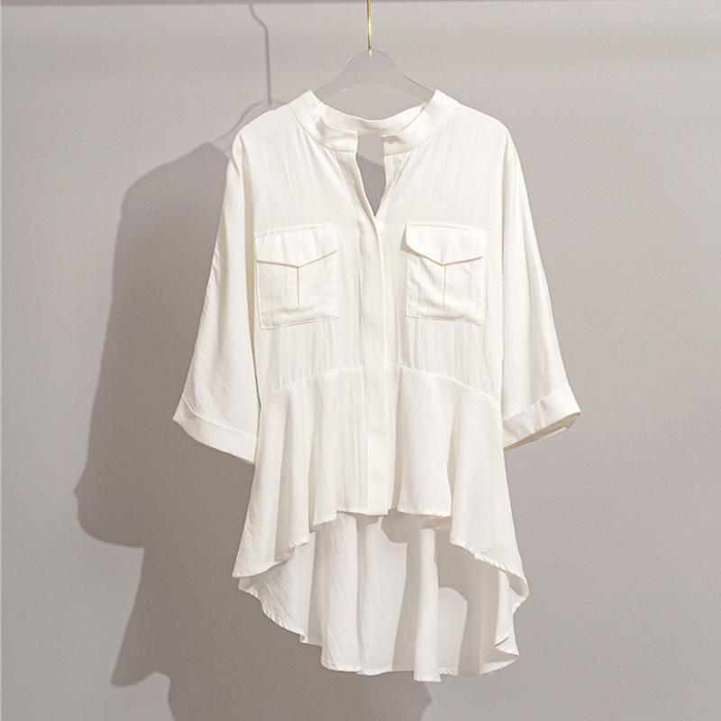 Women' Blouses & Shirts Summer Niche Style O Neck Slim Short Sleeve Irregular Women Casual Lady Loose Tops FemaleWomen, White
Women' Blouses & Shirts Summer Niche Style O Neck Slim Short Sleeve Irregular Women Casual Lady Loose Tops FemaleWomen, White