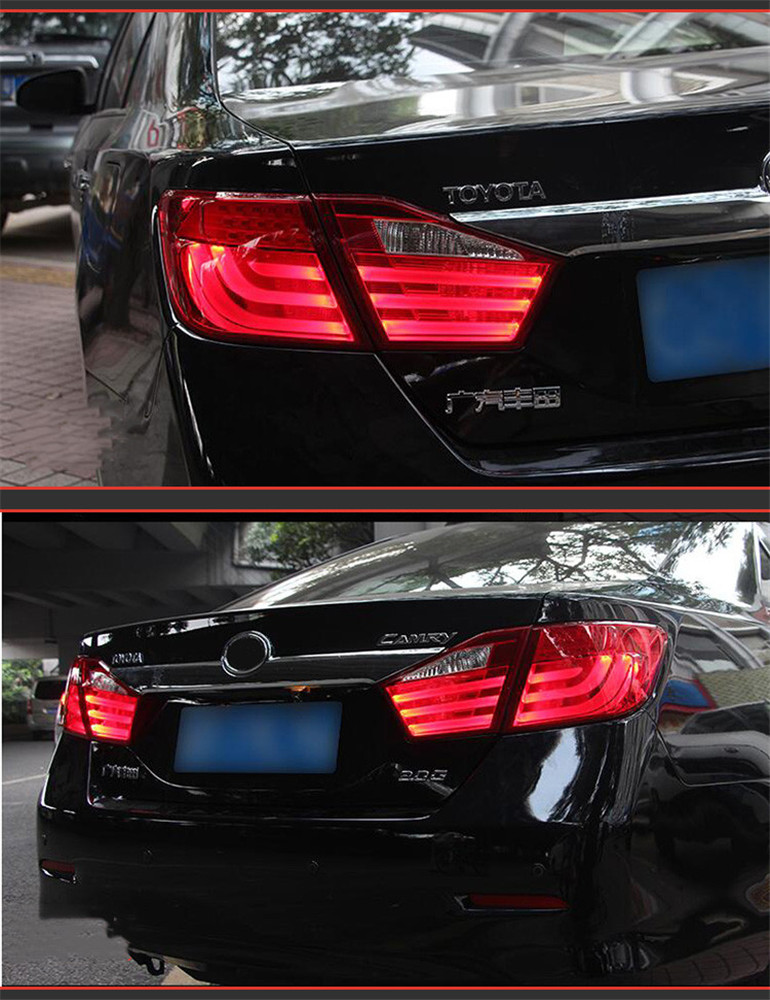 Car Tail Lights For Toyota Camry LED Fog Tail Light 2012-2014 Daytime Running Turn Signal Brake Reverse Lighting Accessories