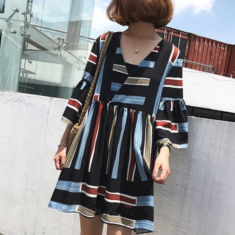 Casual Dresses Loose Oversized Striped Print Dress Sweet Boho Flare Sleeve Clothes Women Summer Travel Beach Seaside Holiday Robe FemmeCasua, Black
Casual Dresses Loose Oversized Striped Print Dress Sweet Boho Flare Sleeve Clothes Women Summer Travel Beach Seaside Holiday Robe FemmeCasua, Black
