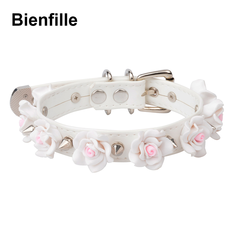 Handmade Pastel Goth Spiked Choker Cool Fetish Floral Spikes Collar BDSM-Gear Harajuku Kawaii Rose Flower Slave Choker Necklace 220817