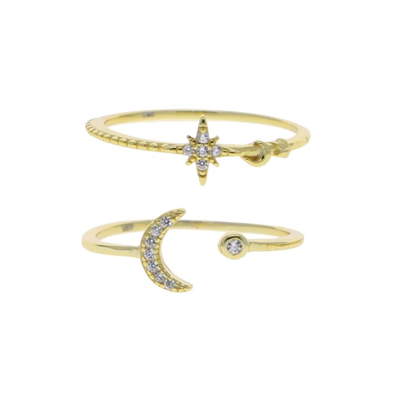 Cluster Rings Wholesale 3 Colors Simple Starbrust Moon Shaped Cz Stone Paved Band Ring For Women Lady Wedding Fashion Set Of 2 Pieces Jewelr
Cluster Rings Wholesale 3 Colors Simple Starbrust Moon Shaped Cz Stone Paved Band Ring For Women Lady Wedding Fashion Set Of 2 Pieces Jewelr