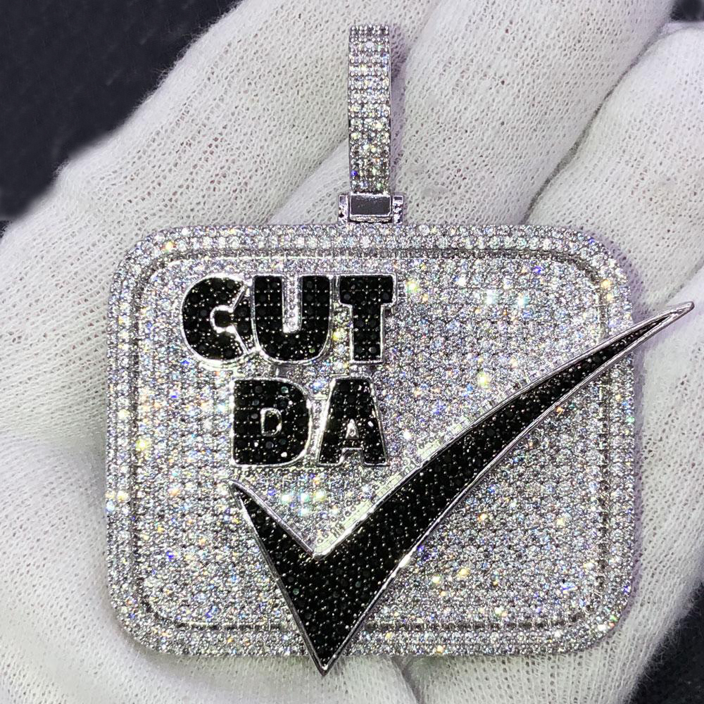Hip Hop Cool Letters Pendant Micro Pave Cubic Zirconia Bling Fashion Charm Necklaces Jewelry for Men Women