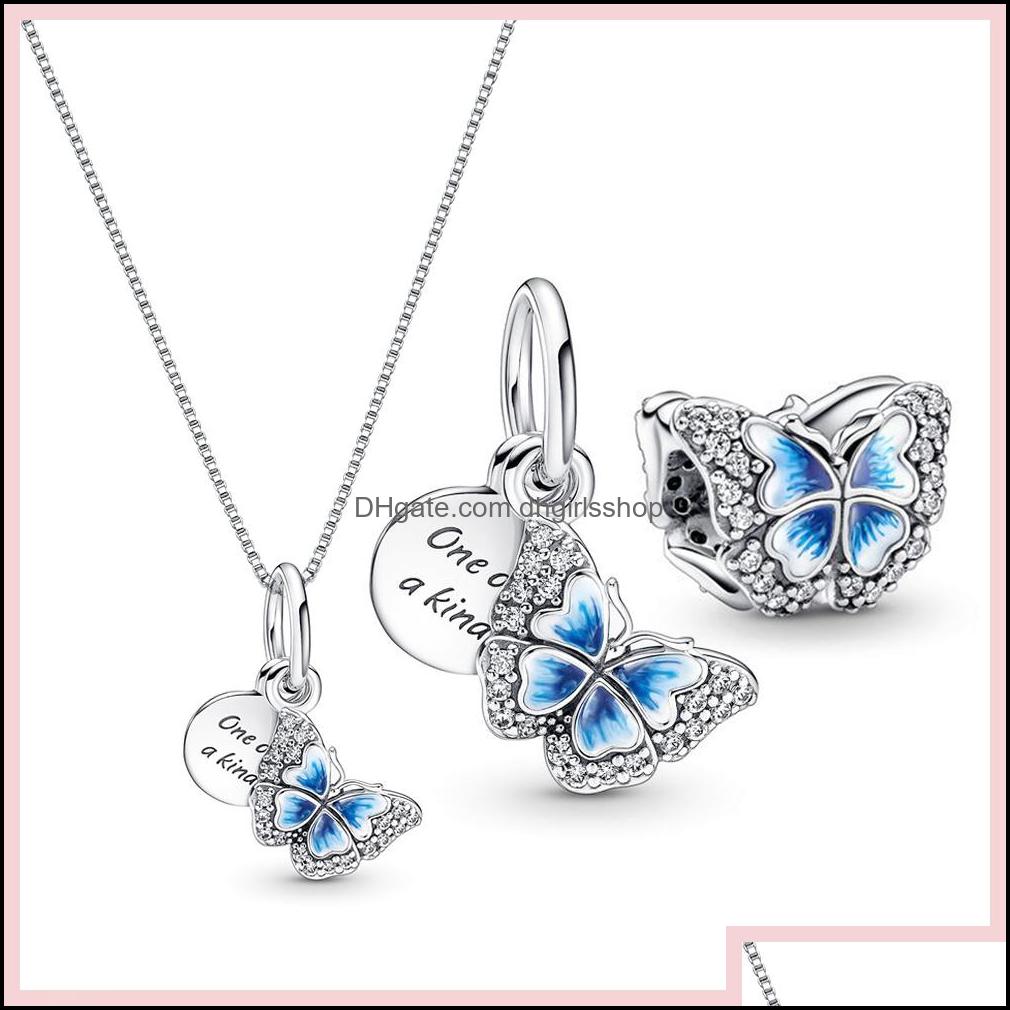 Sier Loose Beads Jewelry Fit Original Charm Bracelet 925 Sterling Blue Butterfly Quote Double Dangle Sparkling Dhdga 
Sier Loose Beads Jewelry Fit Original Charm Bracelet 925 Sterling Blue Butterfly Quote Double Dangle Sparkling Dhdga