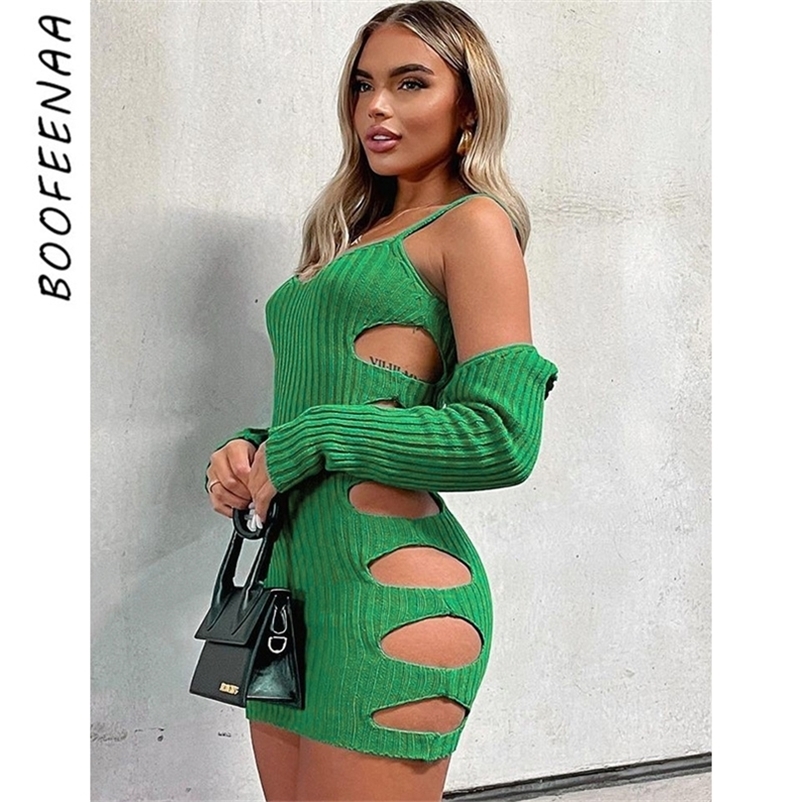 BOOFEENAA Sexy 2 Piece Set Cut Out Long Sleeve Knit Dresses for Women Street Fashion Clubwear Bodycon Mini Dress C15 CC23 220614, Green
BOOFEENAA Sexy 2 Piece Set Cut Out Long Sleeve Knit Dresses for Women Street Fashion Clubwear Bodycon Mini Dress C15 CC23 220614, Green
