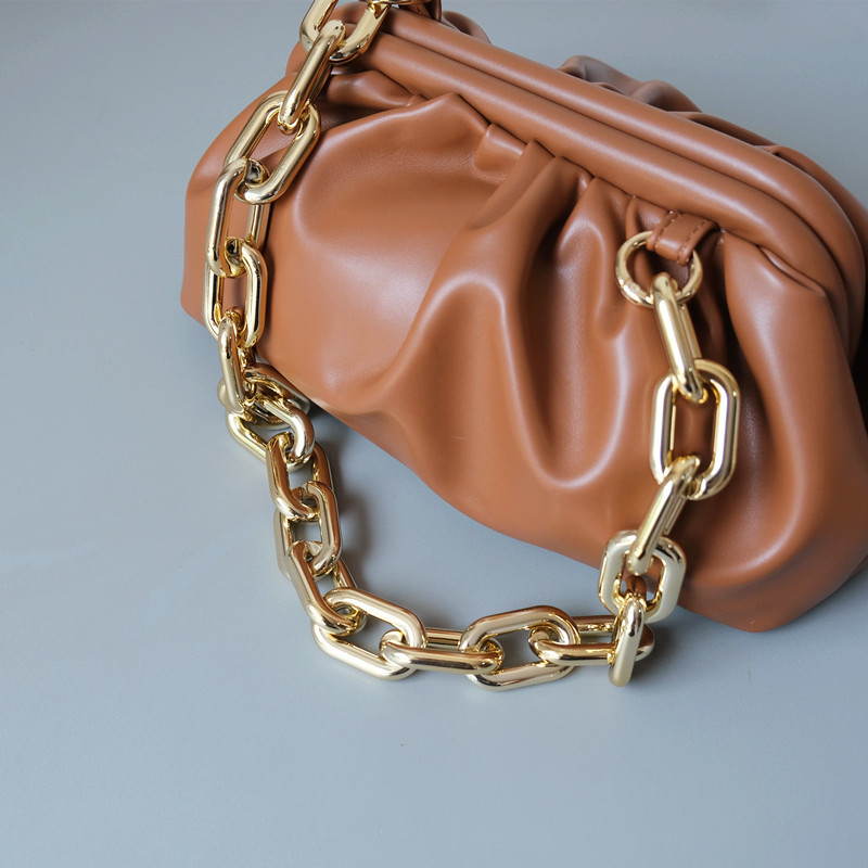 Fashion Woman Bag Accessory Detachable Parts Replacement Chain Solid Gold Silver Acrylic Strap Women Shoulder Handle Chain 220610