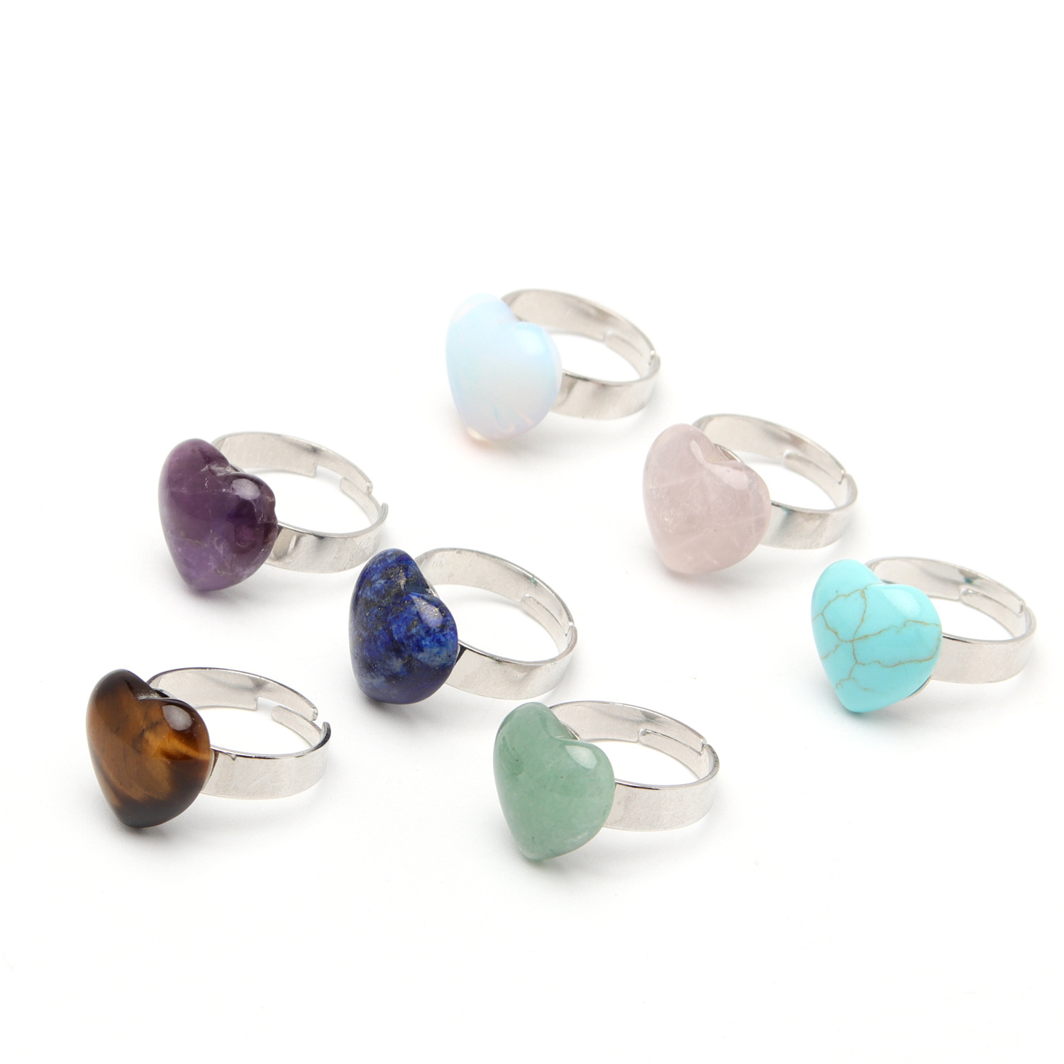10mm natural stone Heart ring Amethyst opal pink crystal Chakra open Stainless Steel ring for women jewelry
10mm natural stone Heart ring Amethyst opal pink crystal Chakra open Stainless Steel ring for women jewelry
