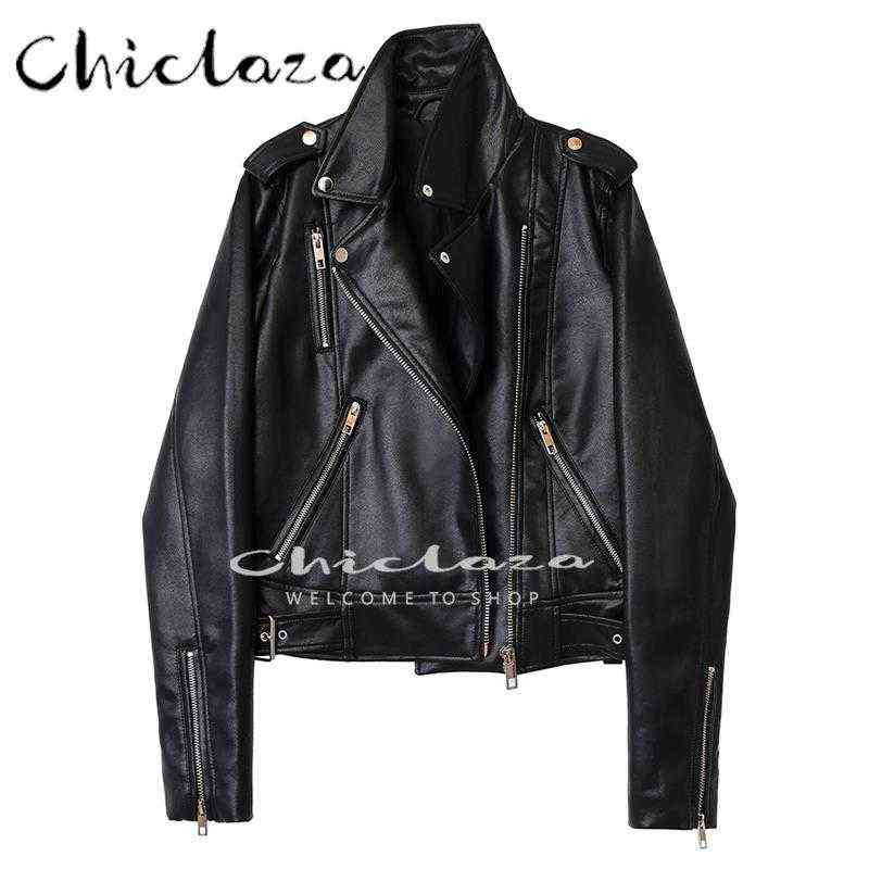 CHICLAZA 2022 Spring and Autumn Women Fashion Black Faux Leather Jacket Coat Female Solid Motorcycle Jackets Top Ladies J220727
CHICLAZA 2022 Spring and Autumn Women Fashion Black Faux Leather Jacket Coat Female Solid Motorcycle Jackets Top Ladies J220727