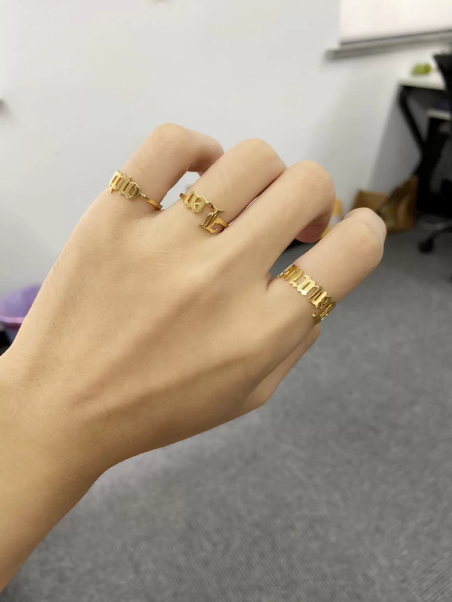 Adjustable Stainless Steel Letter 12 Constellations Horoscope Rings 18k Gold Silver Plated Old English Zodiac Sign Open Ring for Women Fashion Jewelry