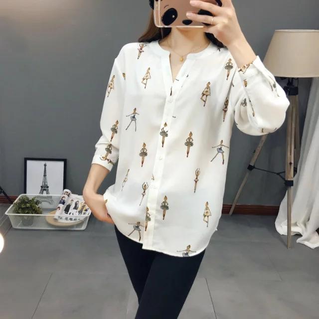 Women' Blouses & Shirts Women Chiffon Blouse V Neck Long-sleeve Printing Ballerina Casual Slim Tops Autumn Fashion, Black
Women' Blouses & Shirts Women Chiffon Blouse V Neck Long-sleeve Printing Ballerina Casual Slim Tops Autumn Fashion, Black
