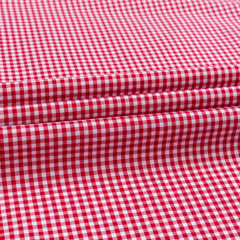 Men's Standard-Fit Long-Sleeve Micro-Check Shirts Patch Pocket Thin Soft 100% Cotton White/red Lines Checked Plaid Casual Shirt 220322