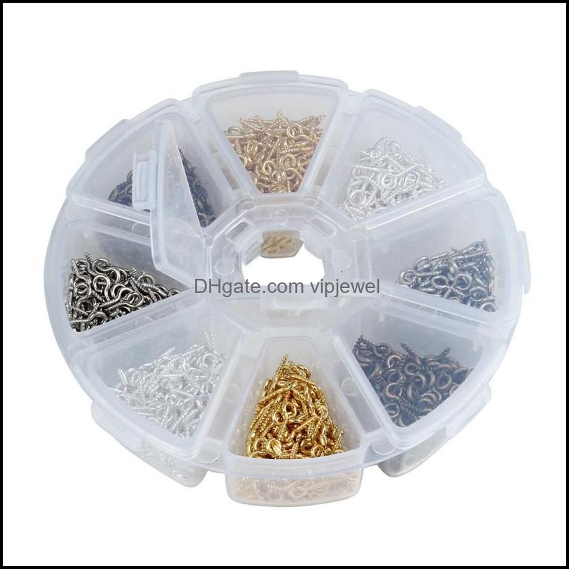 Clasps Hooks Jewelry Findings Components 800Pcs/Box 4X10Mm Small Sheep Screw Eyes Nail Pins Bail Ring Hook Finding Dhxyg