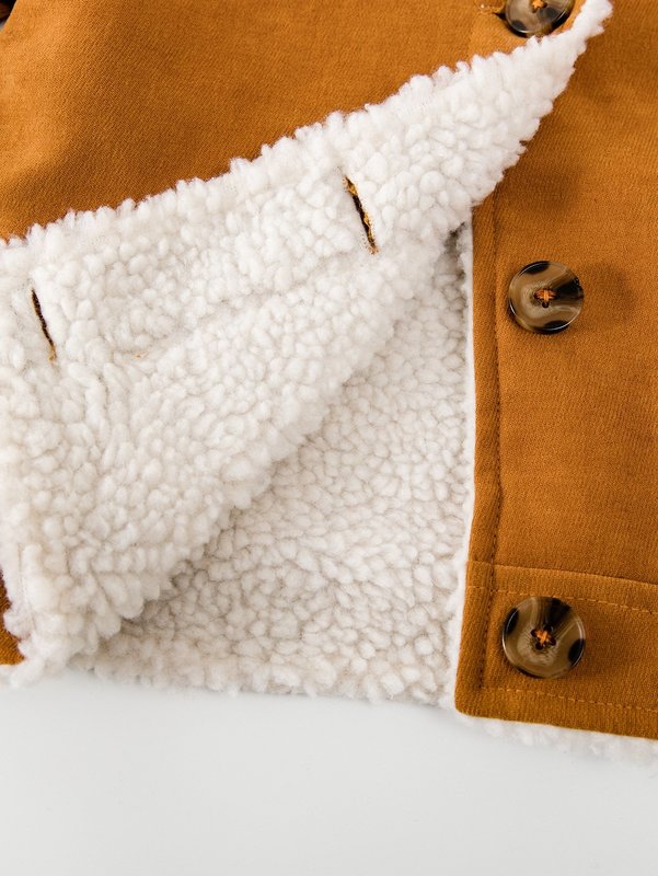 Toddler Boys Borg Collar Single Breasted Coat SHE