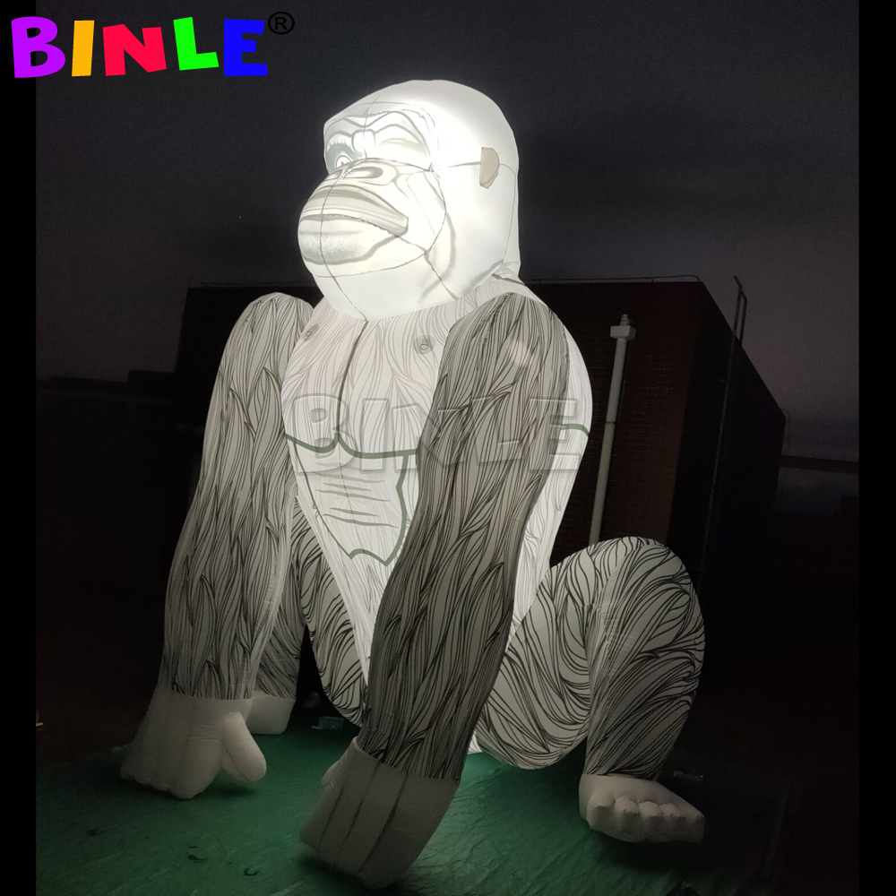 Customizable color giant Inflatable Gorilla with led lights,large Inflatable monkey Ground Balloon for advertising decoration