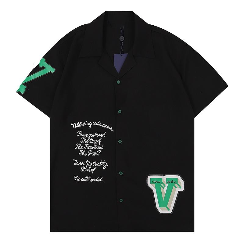2023 LUXURY Designers Shirts Men's Fashion Tiger Letter V silk bowling shirt Casual Shirts Men Slim Fit Short Sleeve Dress Shirt M-3XL