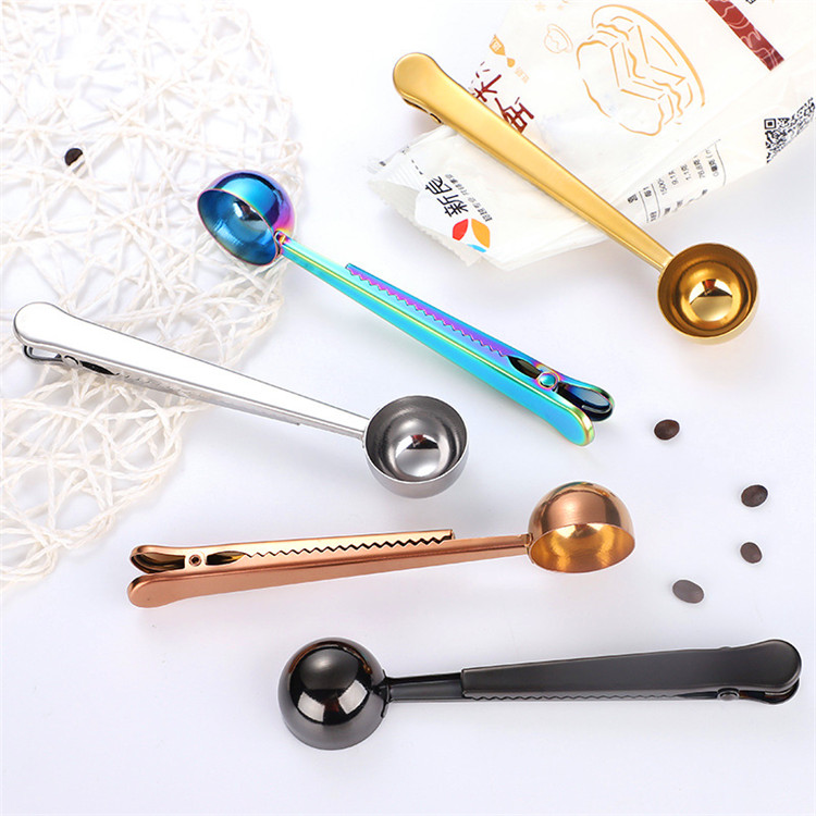 5 Colors Coffee Scoops Measuring Tools 10ml Bake Spoons Measure Spoons with Clip