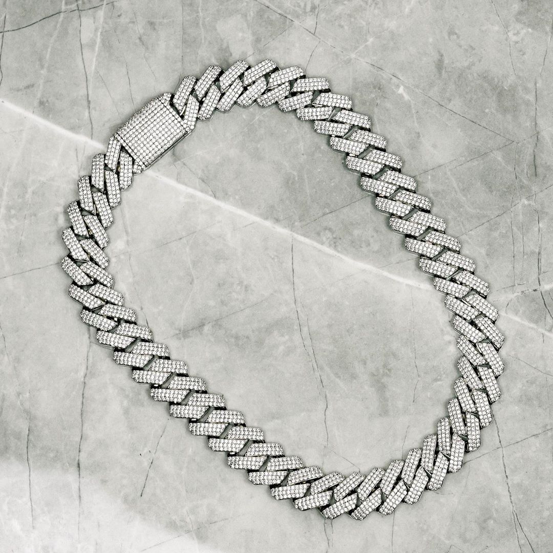 Big Heavy Hip Hop ice Men Boy Necklace Jewelry Micro Pave CZ Rose Gold Two Tone Color Rock Punk Ice Out Cuban Chain Necklaces 19mm