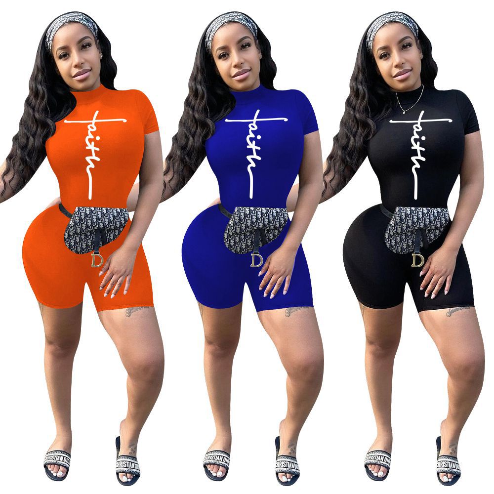 Summer Letter Printed Romper For Women Short Sleeve Round Collar Solid Skinny Shorts Nightclub One Piece Jumpsuits D8293, Orange
Summer Letter Printed Romper For Women Short Sleeve Round Collar Solid Skinny Shorts Nightclub One Piece Jumpsuits D8293, Orange