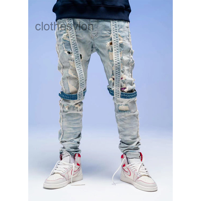 Jeans Amirs 2022 Ch Designer Street Fashion Brand Wash Water Blue Worn Hole Patch Knee Strap Slim Fit Men
Jeans Amirs 2022 Ch Designer Street Fashion Brand Wash Water Blue Worn Hole Patch Knee Strap Slim Fit Men