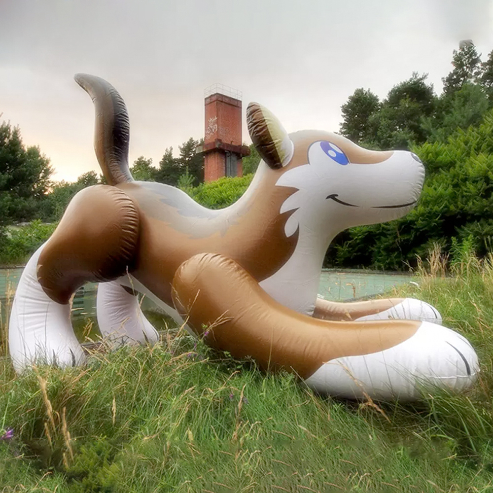 Custom cute giant inflatable wolf model air sealed pvc cartoon animal toy for outdoor advertising