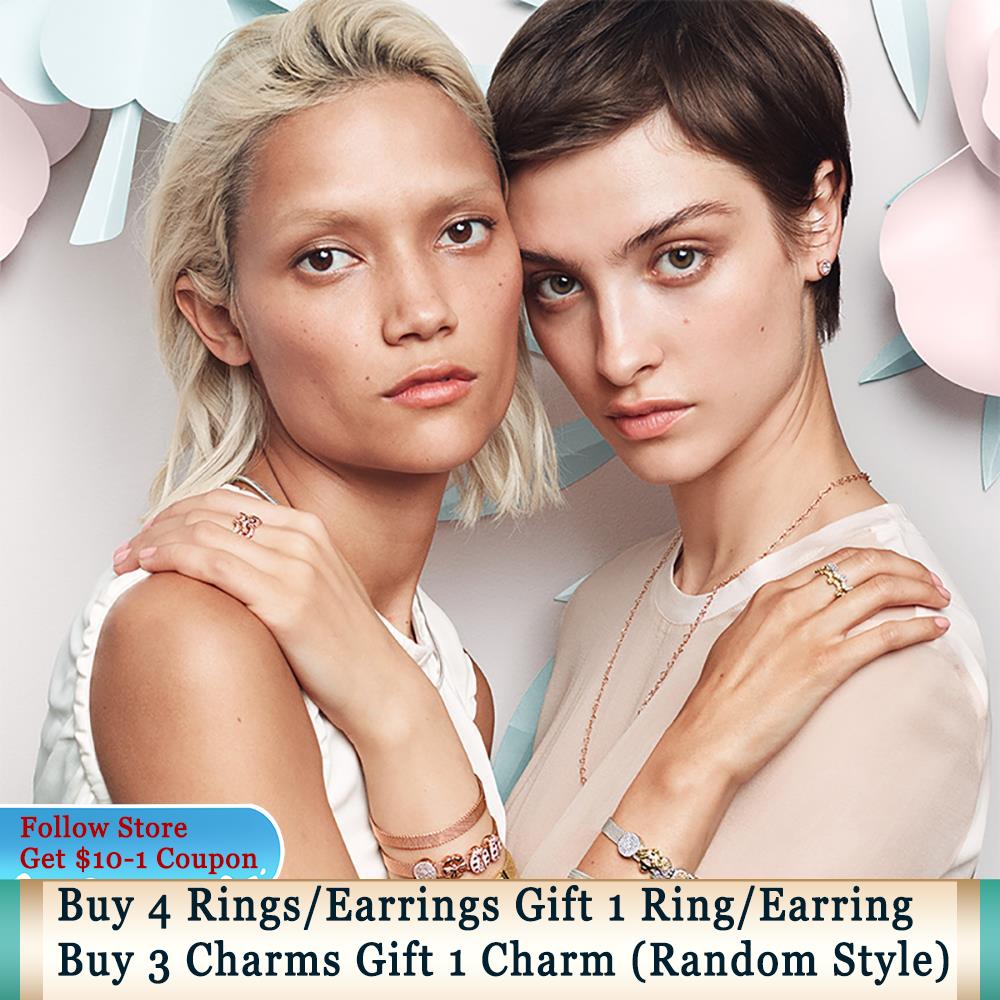 S925 925 Silver Charm Beads Dangle Family Tree Heart Daisy Flower Clip Bead Fit Charms Bracelet DIY Jewelry Accessories