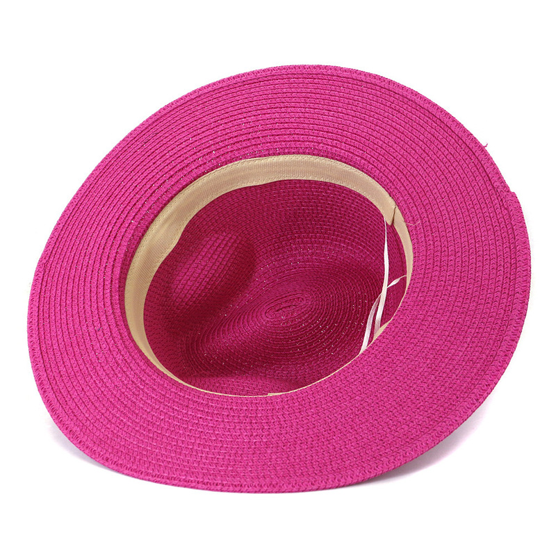 Summer hat adjustable jazz men and women straw Fedora sun beach fluorescent green 220725