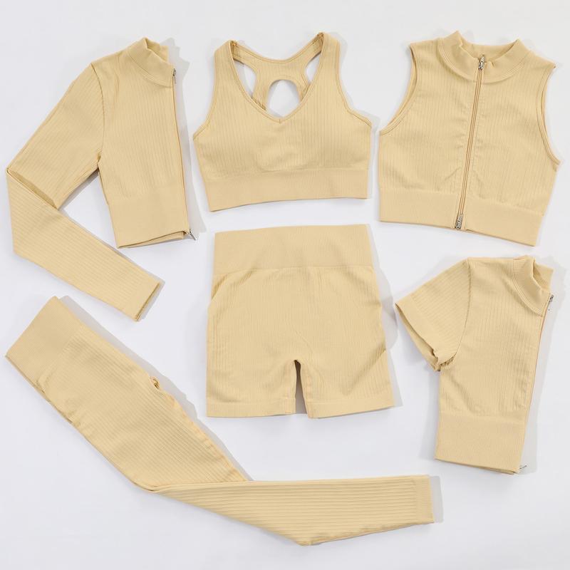Yoga Outfit 2/3/6Pcs Women's Tracksuit Zipper Seamless Set Workout Sportswear Gym Clothing High Waist Leggings Fitness Wear Sports SuitY, Brown shorts
Yoga Outfit 2/3/6Pcs Women's Tracksuit Zipper Seamless Set Workout Sportswear Gym Clothing High Waist Leggings Fitness Wear Sports SuitY, Brown shorts