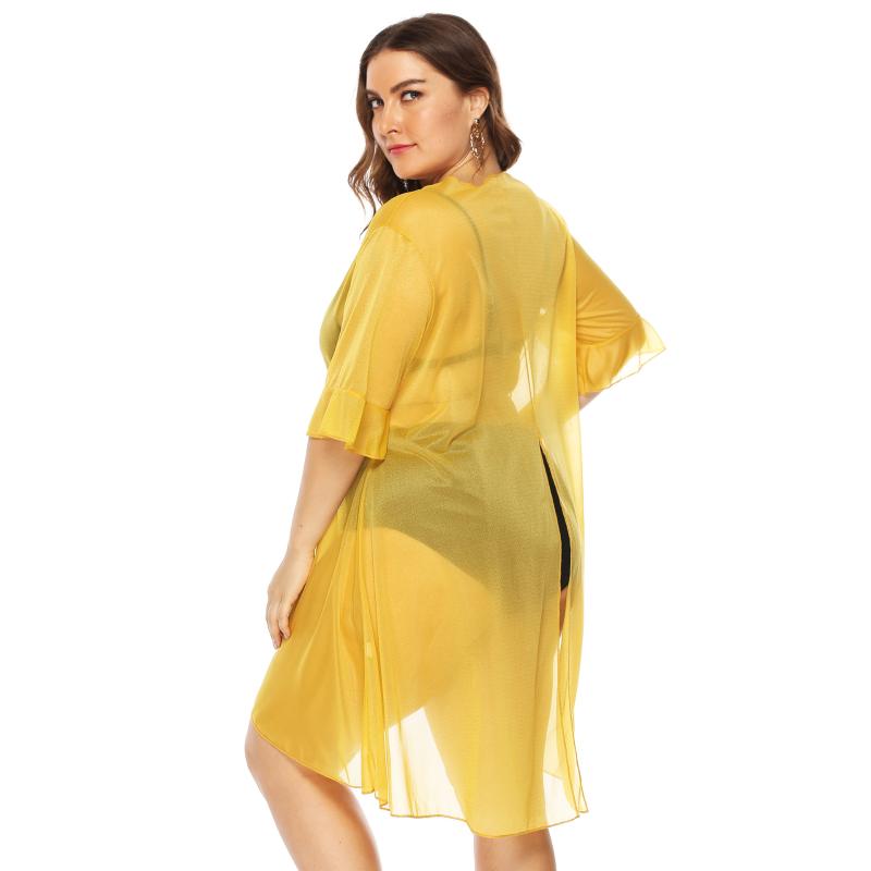 Plus Size Dresses Summer Cardigan Women Chiffon Dress Yellow Irregular Sheer Beach Tie Half Sleeve Pareo Tunic Large XL 2XL 3XLPlus
Plus Size Dresses Summer Cardigan Women Chiffon Dress Yellow Irregular Sheer Beach Tie Half Sleeve Pareo Tunic Large XL 2XL 3XLPlus