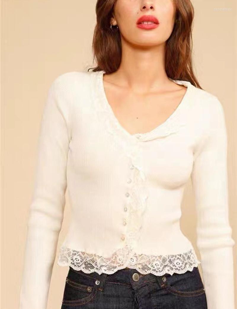 Women's Knits & Tees Women V-Neck Slim Knit Cardigan 2022 Long Sleeve Single-Breasted Ladies Lace Trim Elegant Bottoming Sweater Tops Depe22, Black
Women's Knits & Tees Women V-Neck Slim Knit Cardigan 2022 Long Sleeve Single-Breasted Ladies Lace Trim Elegant Bottoming Sweater Tops Depe22, Black