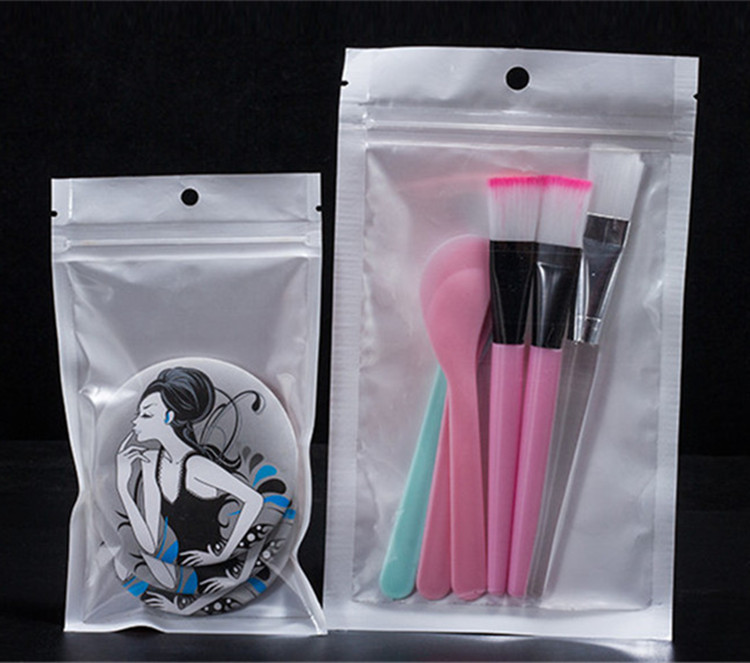 200PCS One Side Clear White Pearl Zip Lock Packaging Bags Reclosable Jewelry Trinkets Phone Case Bracelets Underwear E-cigarettes Christams Gifts Stor