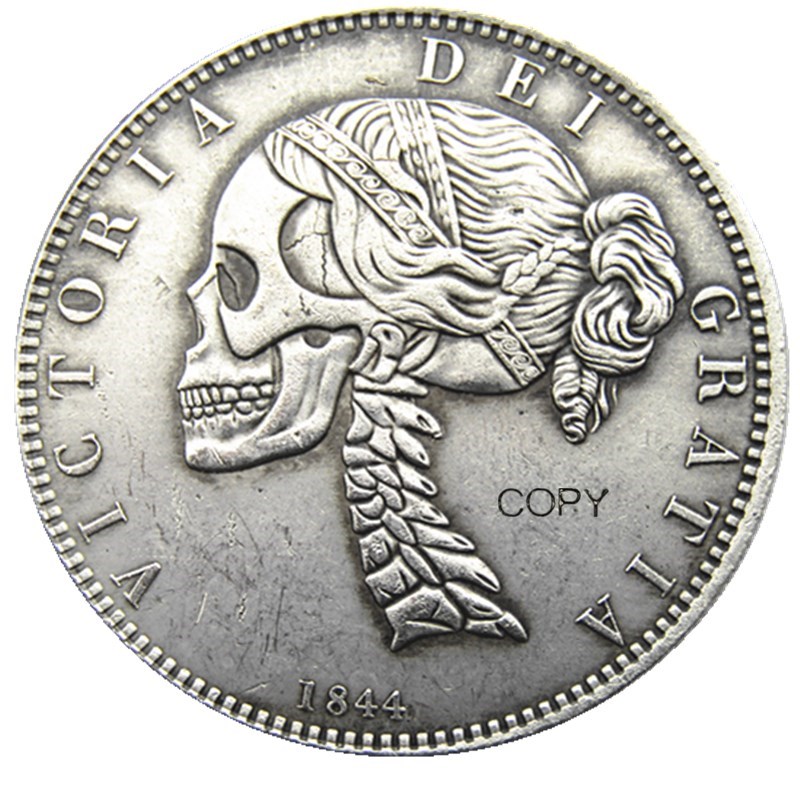 Hobo 1844/1893 Queen Victoria Young Head Silver Craft Crown Coin - Great Britain Copy Coins Skull Design Ornaments home decoration accessories
Hobo 1844/1893 Queen Victoria Young Head Silver Craft Crown Coin - Great Britain Copy Coins Skull Design Ornaments home decoration accessories