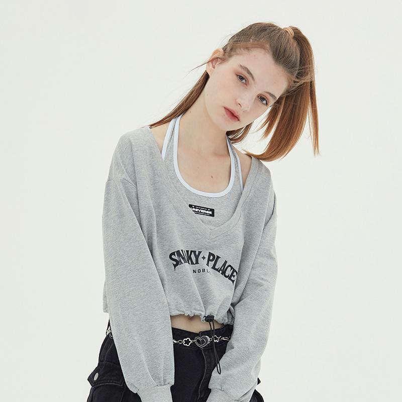 Women's Tanks & Camis Streetwear Female Print Tees Drawstring Design Autumn Long-Sleeve T Shirt Two-piece Short Tops Suit T-shirt Vest Women, Black vest
Women's Tanks & Camis Streetwear Female Print Tees Drawstring Design Autumn Long-Sleeve T Shirt Two-piece Short Tops Suit T-shirt Vest Women, Black vest