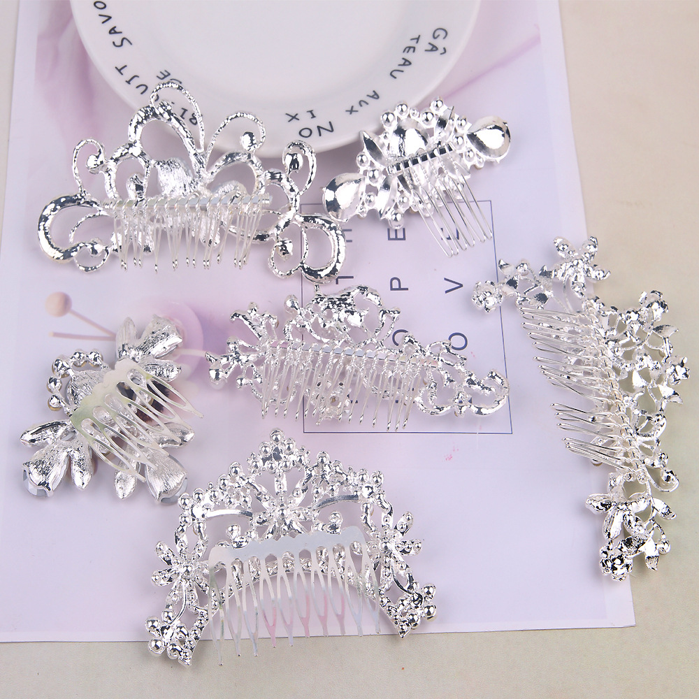 Fashion Headpieces Bridal Wedding Tiaras Stunning Rhinestone Fine Comb Bridal Jewelry Accessories Crystal Pearl Hair Brush