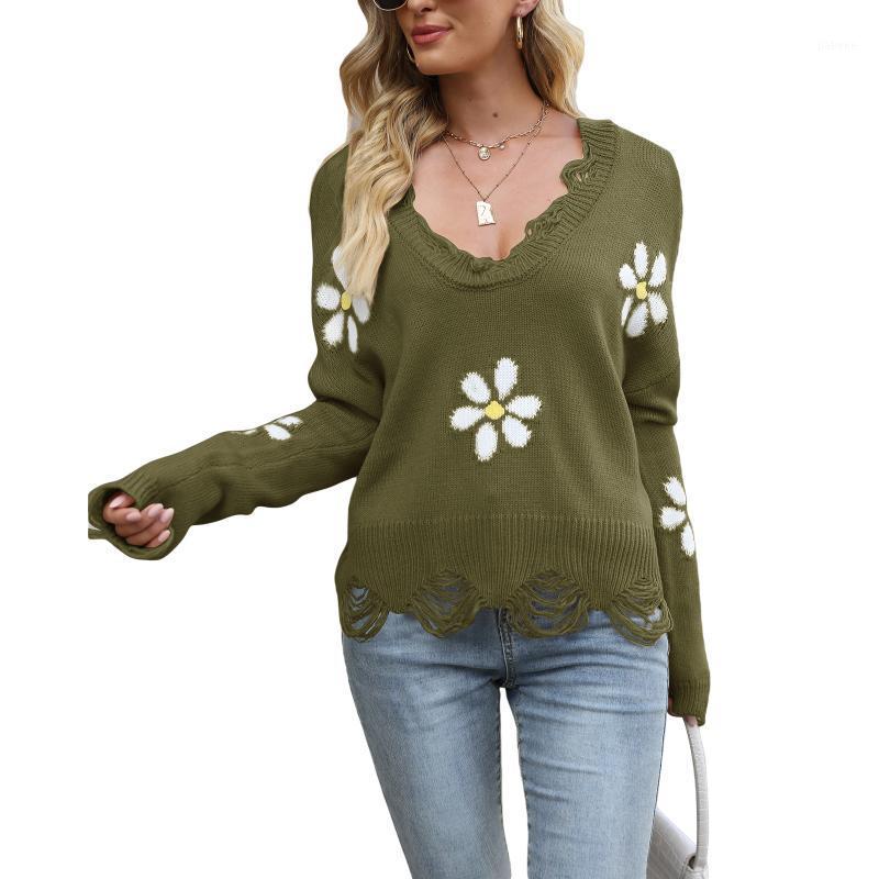 Women' Sweaters Women Autumn Warm Girls Flower V-Neck Long-Sleeves Knitted Loose Pullover Tops Fashion Sweater For Spring 2022, Green
Women' Sweaters Women Autumn Warm Girls Flower V-Neck Long-Sleeves Knitted Loose Pullover Tops Fashion Sweater For Spring 2022, Green