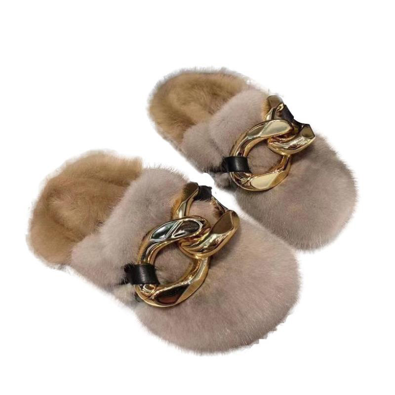 2022 Latest women slippers fashion high quality 100% mink slippers with metal button furry flats indoor fluffy mules slide loafers S61205, Khaki
2022 Latest women slippers fashion high quality 100% mink slippers with metal button furry flats indoor fluffy mules slide loafers S61205, Khaki
