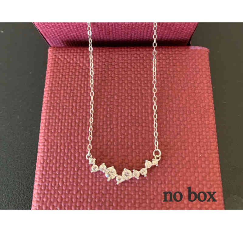 925 Sterling Silver Korean Version Simple Pave Zircon Pendant Clavicle Chain Necklace Women Charm Wedding Jewelry