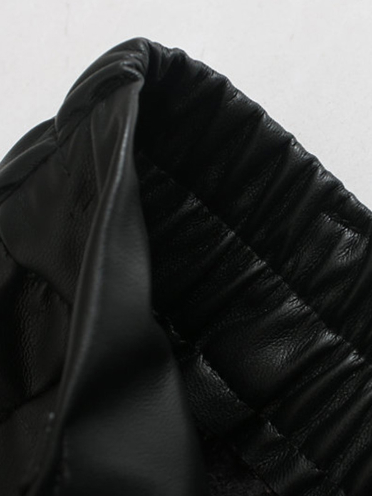 DEAT High Waist PU Leather Autumn And Spring Fashion Women Clohtes Full Length Pants Female Trousers WN90801L