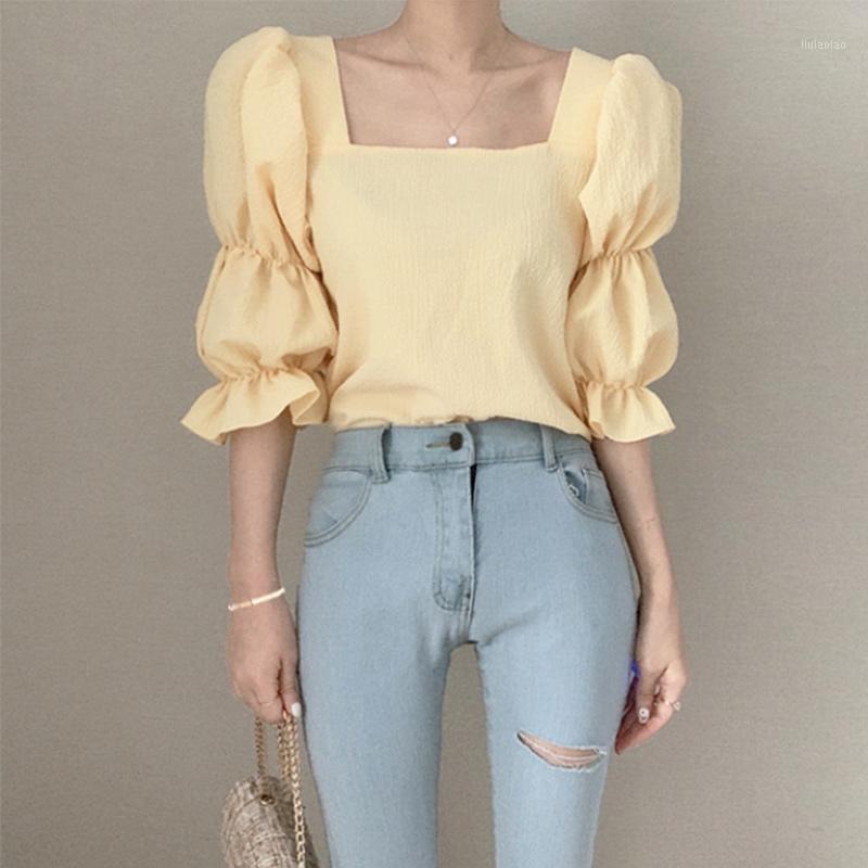 Puff Sleeve Square Collar Blouse Women Sweet Korean Style Girls Blouses Female Summer Solid Elegant Fashion Casual Blusas Lady Women' & Shi, Beige
Puff Sleeve Square Collar Blouse Women Sweet Korean Style Girls Blouses Female Summer Solid Elegant Fashion Casual Blusas Lady Women' & Shi, Beige