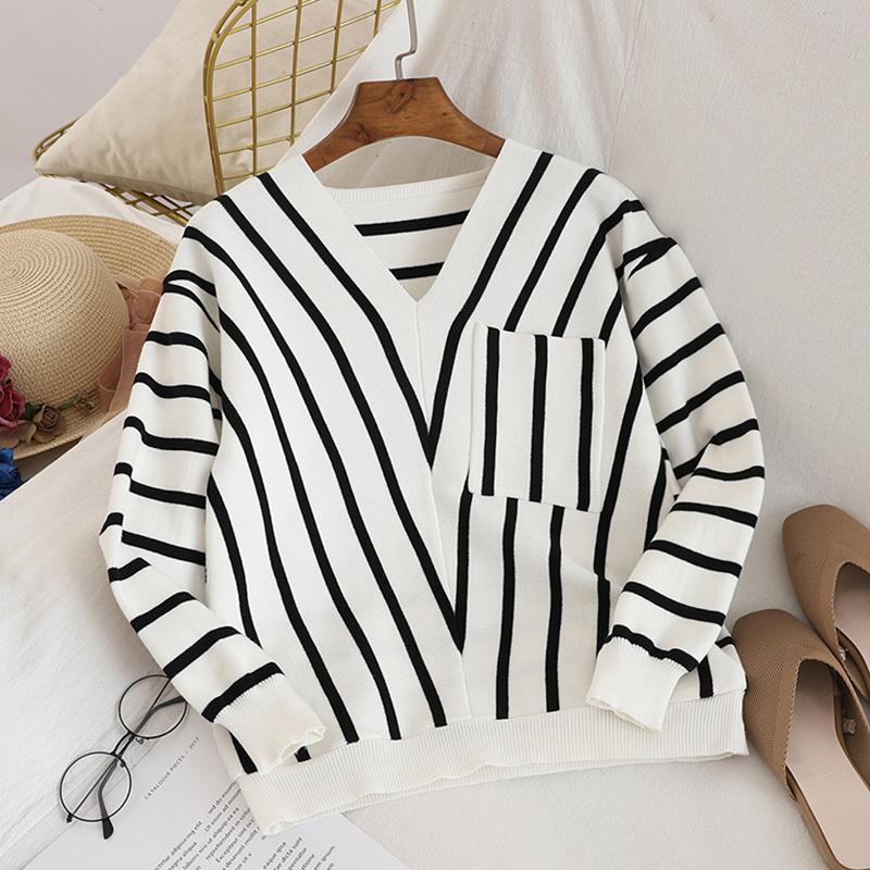 Women's Sweaters Striped Sweater Women Long Sleeve Top Korean Fashion Pullover Knit Loose 2022 Autumn Womens Clothing Sueters De MujerWomen', Black
Women's Sweaters Striped Sweater Women Long Sleeve Top Korean Fashion Pullover Knit Loose 2022 Autumn Womens Clothing Sueters De MujerWomen', Black