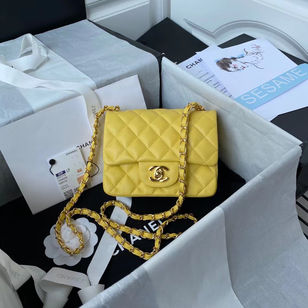 chanel cf 117cm 17cm Cosmetic Bags, Yellow