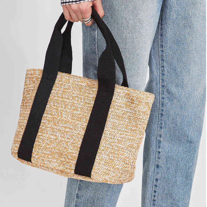 Korean New Style Straw Woven Bag Versatile Leisure Beach Women Small Fresh Handbag Straw Woven Straw Bag 220614, Light beige black belt
Korean New Style Straw Woven Bag Versatile Leisure Beach Women Small Fresh Handbag Straw Woven Straw Bag 220614, Light beige black belt
