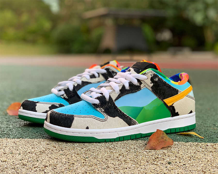Topsportsmarket DK Low x Ben Jerry skateboard shoes White University Gold top quality trainers sports sneakers With Box