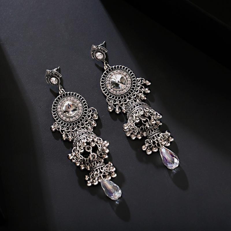 Dangle & Chandelier Women's Vintage Ethnic Silver Color Jhumka Bell Tassel Earrings Retro Gypsy Drop Brincos JewelryDangle DangleDangle
Dangle & Chandelier Women's Vintage Ethnic Silver Color Jhumka Bell Tassel Earrings Retro Gypsy Drop Brincos JewelryDangle DangleDangle