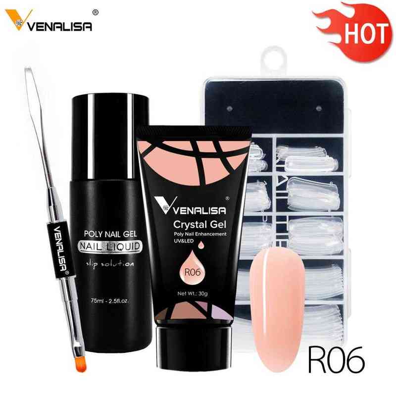 NXY Nail Gel 30g Poly Set Acrylic Kit Thick Fast Dry Extention Nude Mily White Colors Tools Brush 0328