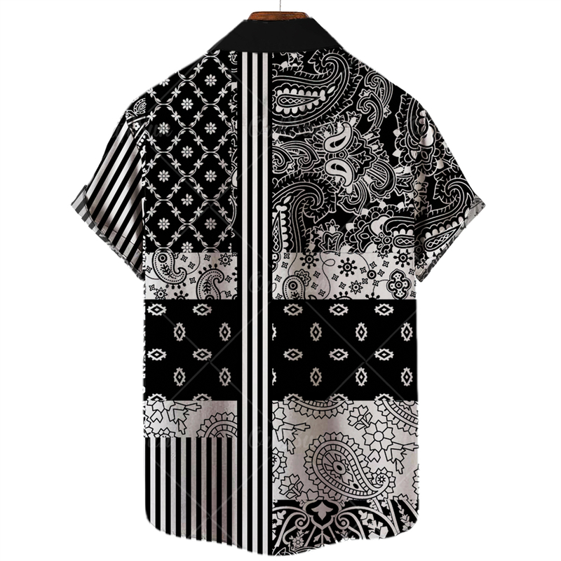 Mens Clothing 3D Hawaiian Shirt Men Fashion Cashew Flower Geometric Printed Shirts Singlebreasted Shirt For Men Tops 220712
