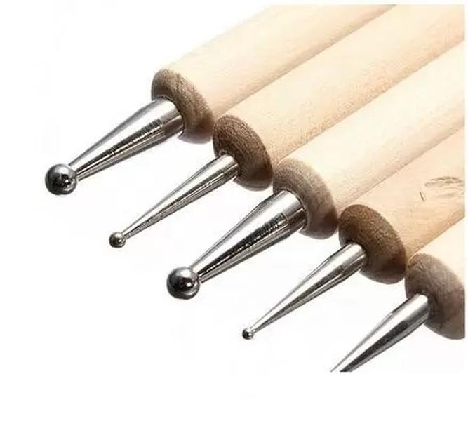 Wooden Dotting Pen DualEnd Wax Dot tool Pens Set Wood Nail Art Toenail Tools Supply Kit