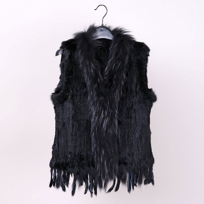 Pudi VR032 Women Genuine Knitted Rabbit Fur Vests with tassels Raccoon Fur Trimming Waistcoat wholesale 18 colors, Brown
Pudi VR032 Women Genuine Knitted Rabbit Fur Vests with tassels Raccoon Fur Trimming Waistcoat wholesale 18 colors, Brown